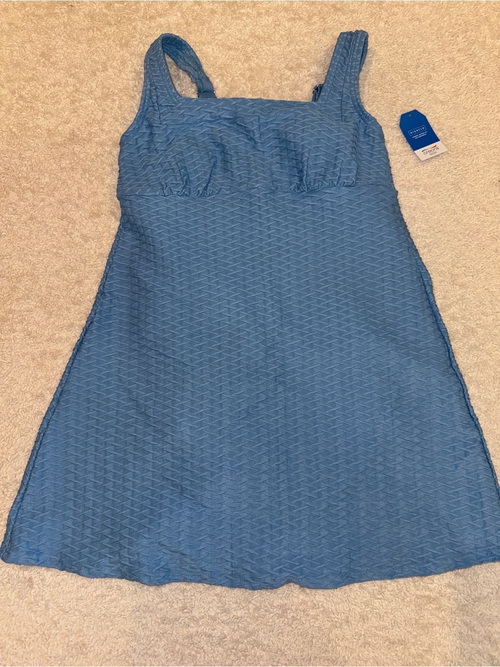 Land’s End Textured Blue Swimdress Size XS